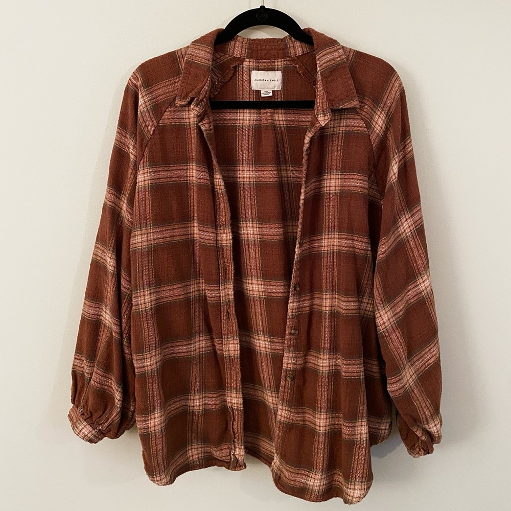 brown cuffed flannel 🤎